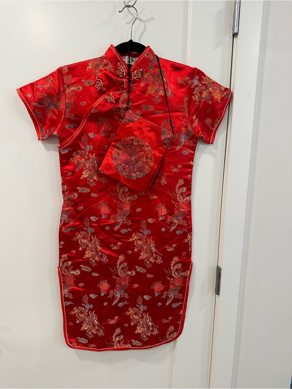 Girls Size 16 Red Dragon Phoenix Qipao Cheongsam Costume Set